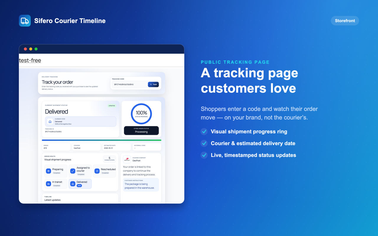 Free tracking page