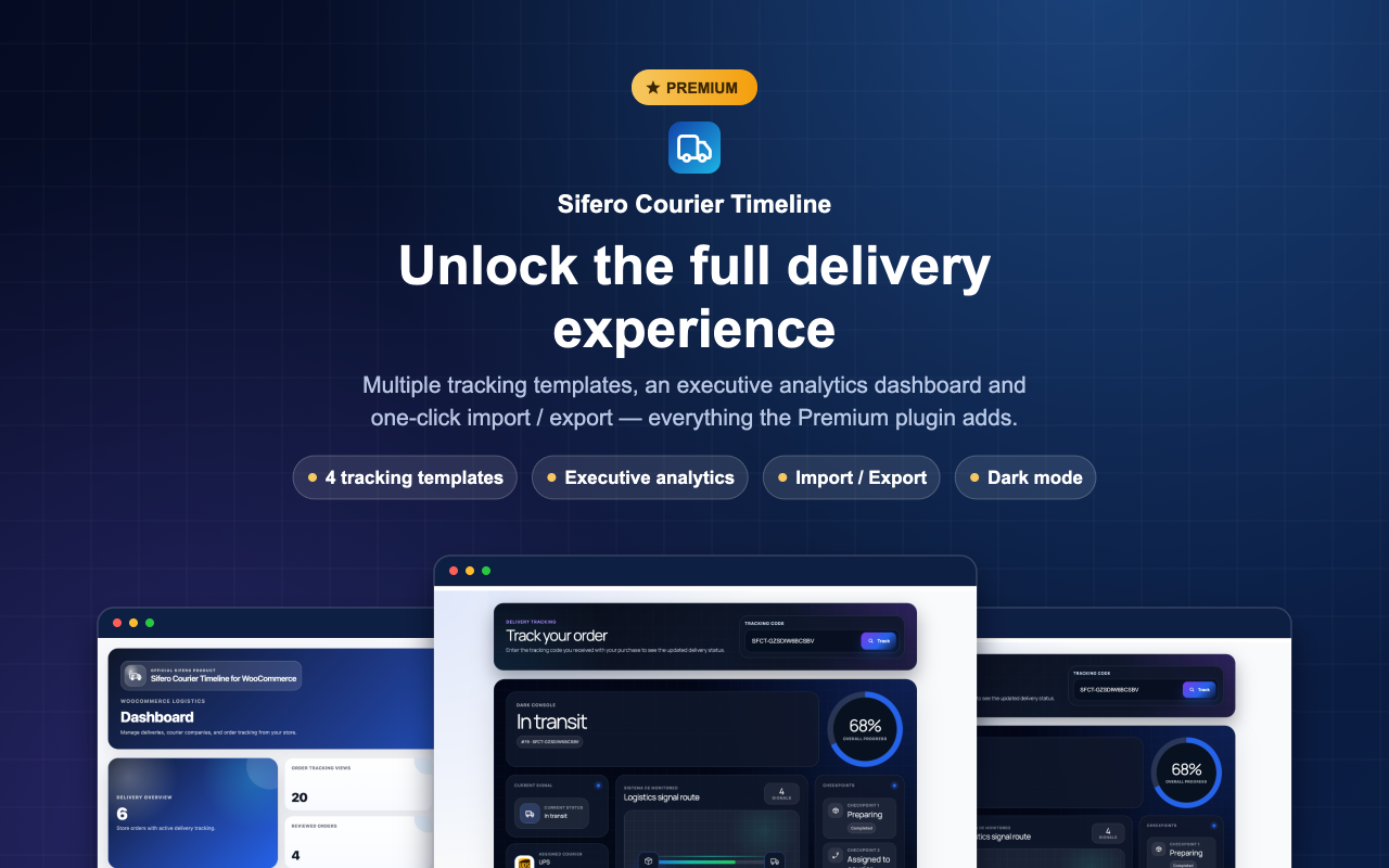 Premium hero dashboard