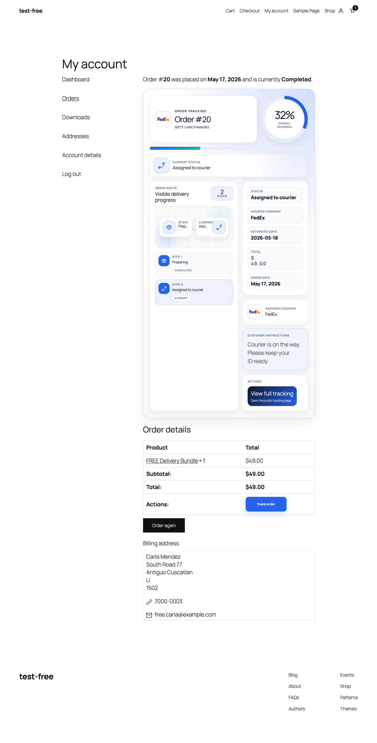 Order tracking